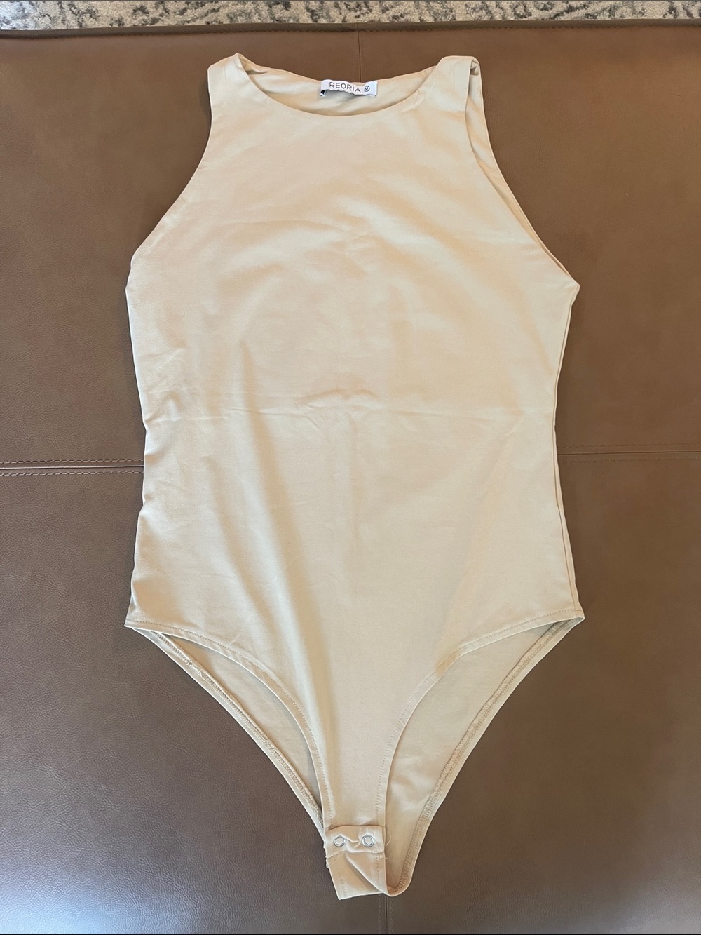 ReoRia Kids Cream High-Neck Sleeveless One-Piece